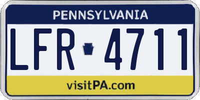 PA license plate LFR4711