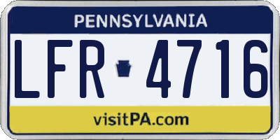 PA license plate LFR4716