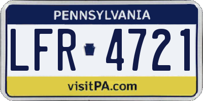 PA license plate LFR4721
