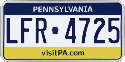 PA license plate LFR4725