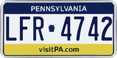 PA license plate LFR4742