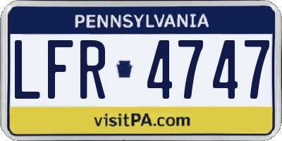 PA license plate LFR4747