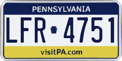 PA license plate LFR4751