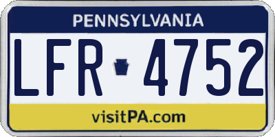 PA license plate LFR4752