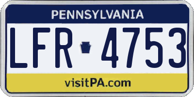 PA license plate LFR4753