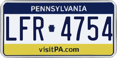 PA license plate LFR4754