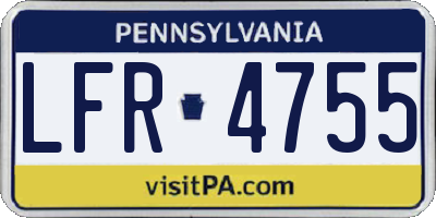 PA license plate LFR4755