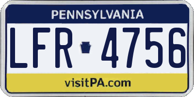PA license plate LFR4756