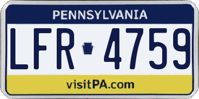 PA license plate LFR4759