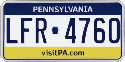 PA license plate LFR4760