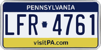 PA license plate LFR4761