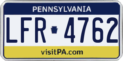 PA license plate LFR4762