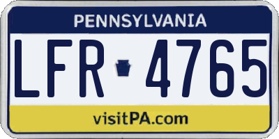 PA license plate LFR4765
