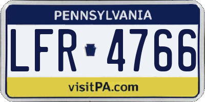 PA license plate LFR4766