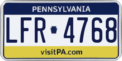 PA license plate LFR4768