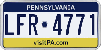 PA license plate LFR4771