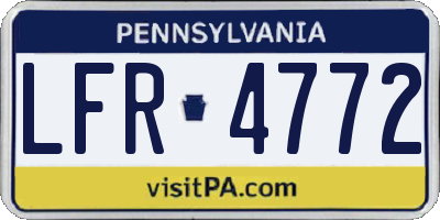 PA license plate LFR4772