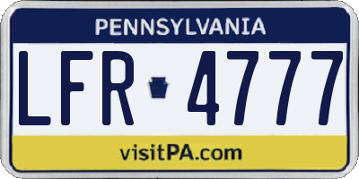 PA license plate LFR4777