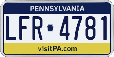 PA license plate LFR4781