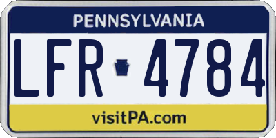 PA license plate LFR4784