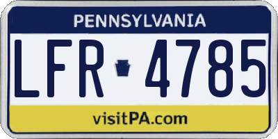 PA license plate LFR4785
