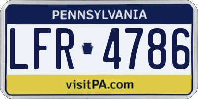 PA license plate LFR4786