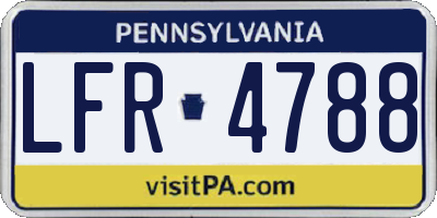 PA license plate LFR4788