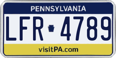 PA license plate LFR4789