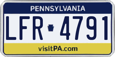 PA license plate LFR4791
