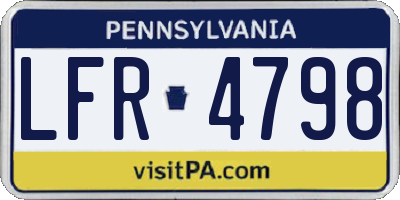 PA license plate LFR4798