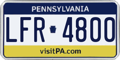 PA license plate LFR4800