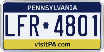 PA license plate LFR4801