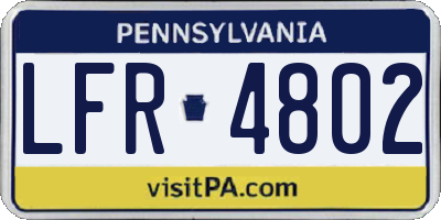 PA license plate LFR4802