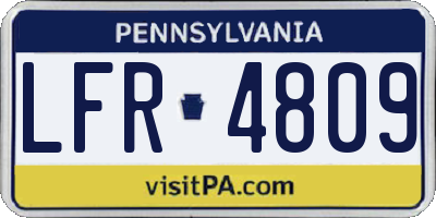PA license plate LFR4809