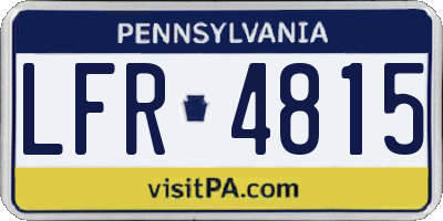 PA license plate LFR4815