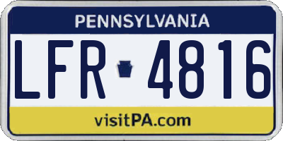 PA license plate LFR4816