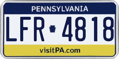 PA license plate LFR4818