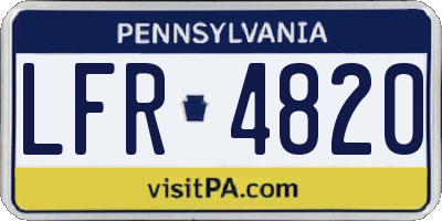 PA license plate LFR4820