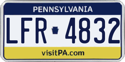 PA license plate LFR4832
