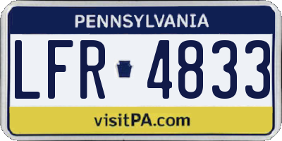 PA license plate LFR4833