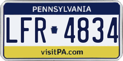 PA license plate LFR4834