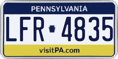 PA license plate LFR4835