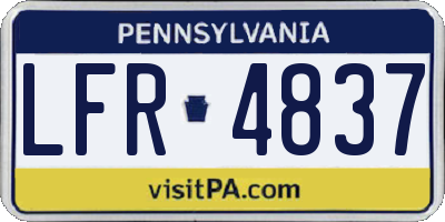 PA license plate LFR4837