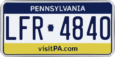 PA license plate LFR4840