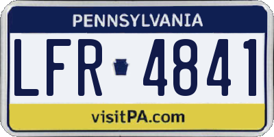 PA license plate LFR4841