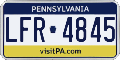 PA license plate LFR4845