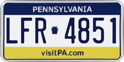 PA license plate LFR4851