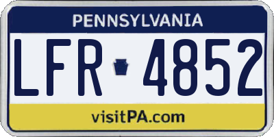 PA license plate LFR4852