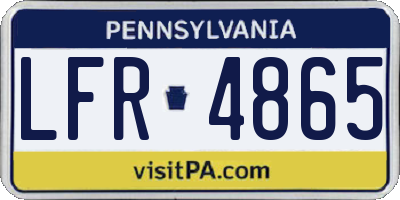 PA license plate LFR4865