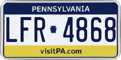 PA license plate LFR4868